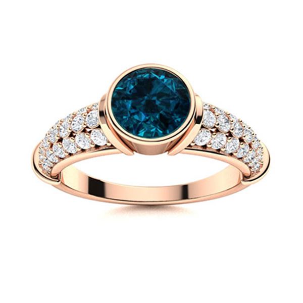 Natural 1.60 CTW Topaz & Diamond  Engagement Ring 14K Rose Gold