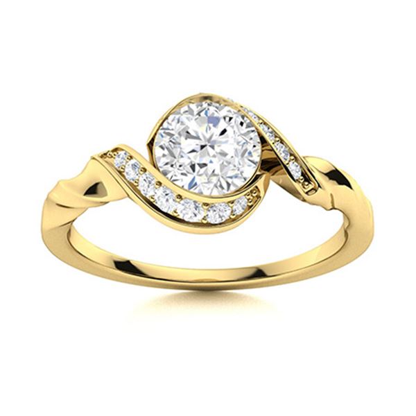 Natural 1.39 CTW Diamond Solitaire Ring 14K Yellow Gold
