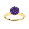 Image 1 : Natural 1.05 CTW Amethyst Solitaire Ring 14K Yellow Gold