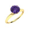 Image 2 : Natural 1.05 CTW Amethyst Solitaire Ring 14K Yellow Gold
