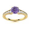 Image 1 : Natural 1.46 CTW Iolite & Diamond Engagement Ring 18K Yellow Gold