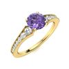 Image 2 : Natural 1.46 CTW Iolite & Diamond Engagement Ring 18K Yellow Gold