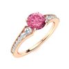 Image 2 : Natural 0.95 CTW Tourmaline & Diamond Engagement Ring 14K Rose Gold