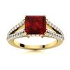 Image 1 : Natural 1.82 CTW Garnet & Diamond Engagement Ring 14K Yellow Gold