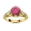 Image 1 : Natural 1.34 CTW Tourmaline & Diamond Engagement Ring 18K Yellow Gold