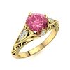 Image 2 : Natural 1.34 CTW Tourmaline & Diamond Engagement Ring 18K Yellow Gold