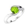Image 2 : Natural 0.61 CTW Peridot & Diamond Engagement Ring 14K White Gold