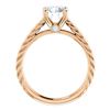 Image 1 : Natural 1.12 CTW Round Cut Rope Style Diamond Engagement Set 14KT Rose Gold