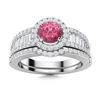 Image 1 : Natural 1.38 CTW Tourmaline & Diamond Engagement Ring 14K White Gold