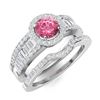 Image 2 : Natural 1.38 CTW Tourmaline & Diamond Engagement Ring 14K White Gold
