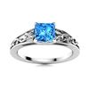 Image 1 : Natural 0.81 CTW Topaz Solitaire Ring 18K White Gold