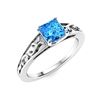 Image 2 : Natural 0.81 CTW Topaz Solitaire Ring 18K White Gold