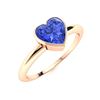 Image 2 : Natural 0.63 CTW Ceylon Sapphire Solitaire Ring 14K Rose Gold