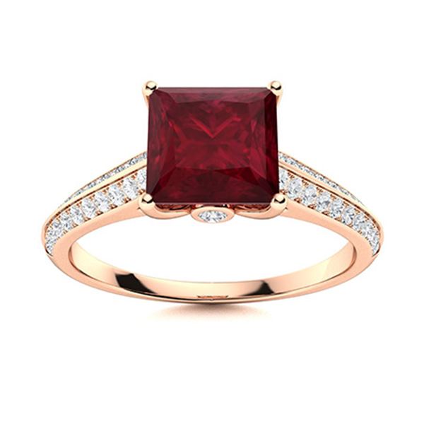 Natural 0.93 CTW Ruby & Diamond Engagement Ring 14K Rose Gold