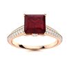 Image 1 : Natural 0.93 CTW Ruby & Diamond Engagement Ring 14K Rose Gold