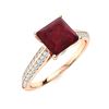 Image 2 : Natural 0.93 CTW Ruby & Diamond Engagement Ring 14K Rose Gold