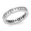 Image 1 : Natural 4.02 CTW Princess Cut Channel Set Diamond Eternity Ring 14KT White Gold