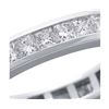 Image 3 : Natural 4.02 CTW Princess Cut Channel Set Diamond Eternity Ring 14KT White Gold