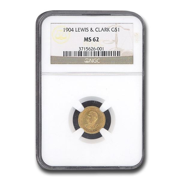 1904 Gold $1.00 Lewis & Clark MS-62 NGC