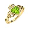 Image 2 : Natural 0.48 CTW Peridot & Diamond Engagement Ring 18K Yellow Gold