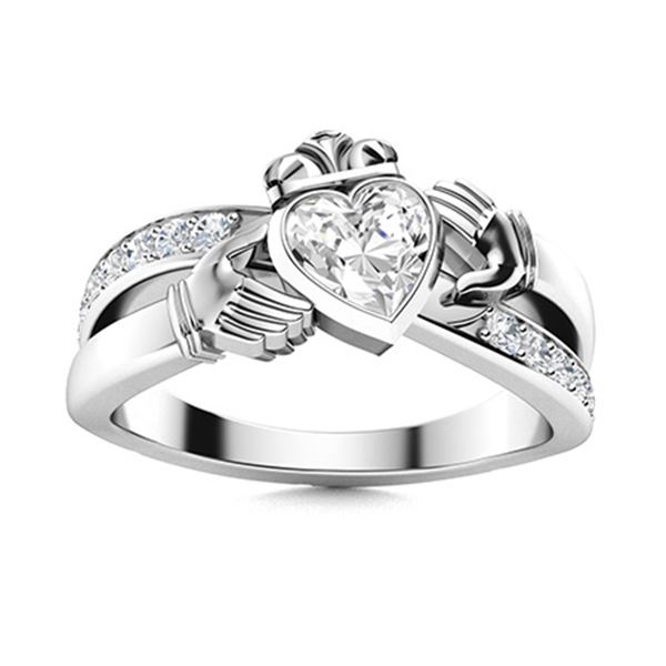 Natural 0.80 CTW Topaz & Diamond Engagement Ring 14K White Gold