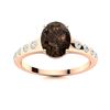 Image 1 : Natural 2.38 CTW Smoky Quartz & Diamond Engagement Ring 18K Rose Gold