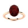 Image 1 : Natural 6.01 CTW Garnet Solitaire Ring 14K Rose Gold