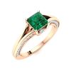 Image 2 : Natural 1.18 CTW Emerald & Diamond Engagement Ring 14K Rose Gold