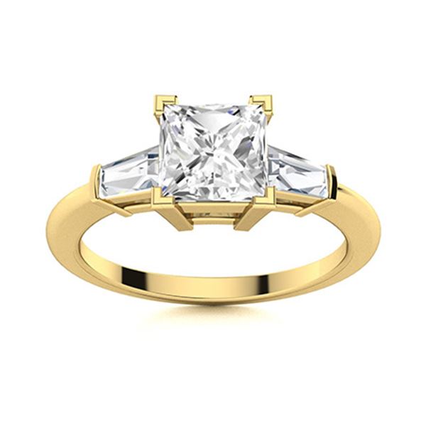 Natural 1.80 CTW Diamond Solitaire Ring 14K Yellow Gold