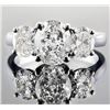 Image 1 : Natural 2.02 CTW 3-Stone Oval Cut Diamond Engagement Ring 18KT White Gold