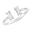 Image 1 : Natural 0.27 CTW Stackable Baguette Diamond Cuff Ring 18KT White Gold