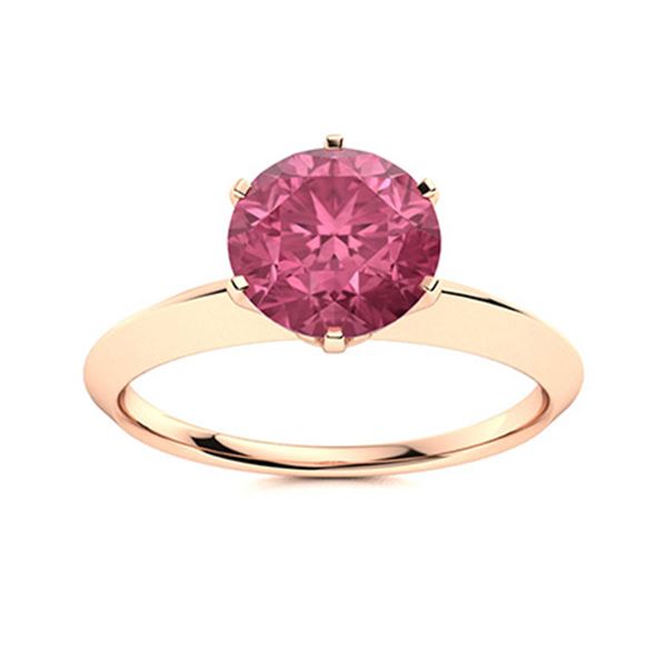 Natural 1.22 CTW Tourmaline Solitaire Ring 18K Rose Gold