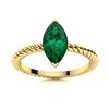 Image 1 : Natural 0.19 CTW Emerald Solitaire Ring 14K Yellow Gold