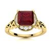 Image 1 : Natural 1.14 CTW Ruby & Diamond Engagement Ring 18K Yellow Gold