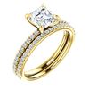Image 1 : Natural 1.92 CTW Square Asscher Cut Diamond Engagement Set 14KT Yellow Gold