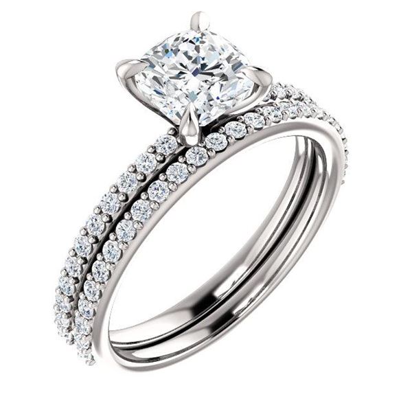 Natural 1.72 CTW Cushion Cut Diamond Ring 14KT White Gold