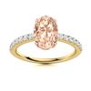 Image 1 : Natural 1.80 CTW Morganite & Diamond Engagement Ring 14K Yellow Gold