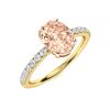Image 2 : Natural 1.80 CTW Morganite & Diamond Engagement Ring 14K Yellow Gold