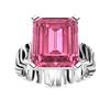 Image 1 : Natural 3.96 CTW Tourmaline Solitaire Ring 14K White Gold