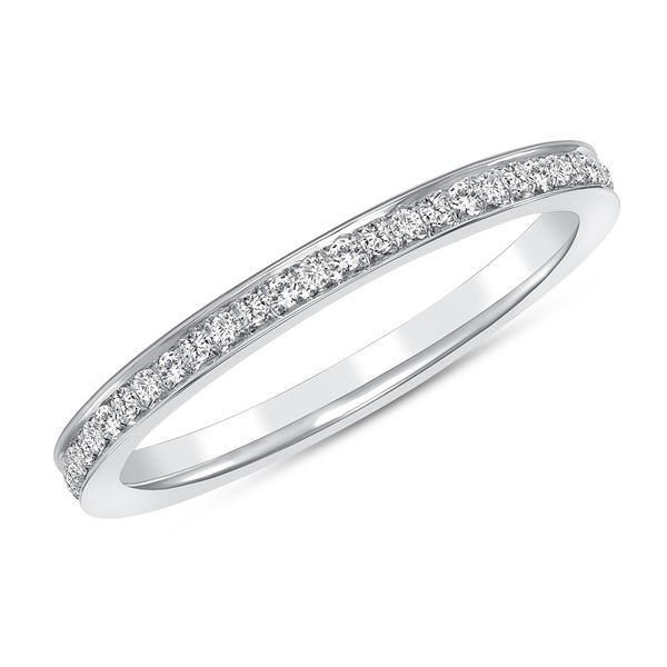 Natural 0.22 CTW Pave Diamond Ring 18KT White Gold