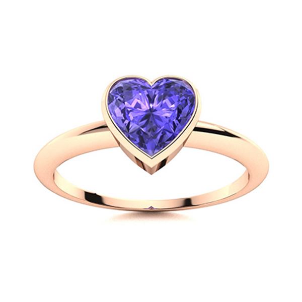 Natural 0.46 CTW Tanzanite Solitaire Ring 14K Rose Gold