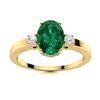 Image 1 : Natural 1.29 CTW Emerald & Diamond Engagement Ring 18K Yellow Gold