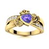 Image 1 : Natural 0.91 CTW Tanzanite & Diamond Engagement Ring 14K Yellow Gold