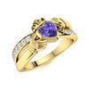 Image 2 : Natural 0.91 CTW Tanzanite & Diamond Engagement Ring 14K Yellow Gold