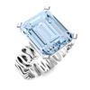 Image 2 : Natural 2.57 CTW Aquamarine Solitaire Ring 18K White Gold