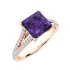Image 2 : Natural 1.16 CTW Amethyst & Diamond Engagement Ring 14K Rose Gold