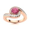 Image 1 : Natural 1.09 CTW Tourmaline & Diamond Engagement Ring 14K Rose Gold