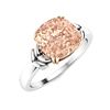 Image 2 : Natural 4.04 CTW Morganite Solitaire Ring 18K White Gold