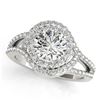 Image 1 : Natural 1.6 ctw Diamond Solitaire Halo Ring 14k White Gold