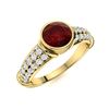 Image 2 : Natural 1.16 CTW Garnet & Diamond Engagement Ring 14K Yellow Gold